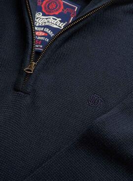 Pullover Superdry Henley in Marineblau für Herren