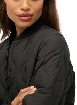 Daunenjacke Superdry gesteppt schwarz für Damen
