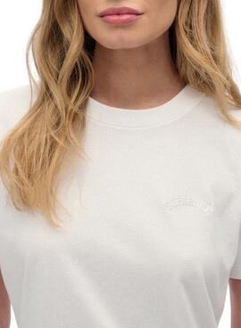 T-Shirt Superdry Essential Logo Weiß für Damen