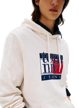 Sweatshirt Tommy Jeans Flag weiß für Herren