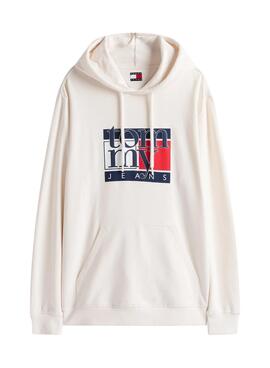 Sweatshirt Tommy Jeans Flag weiß für Herren