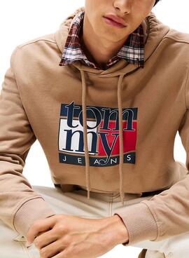Sweatshirt Tommy Jeans Flag Kamel für Herren