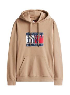 Sweatshirt Tommy Jeans Flag Kamel für Herren