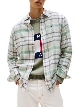 Tommy Jeans Flanellhemd in Grün für Herren.