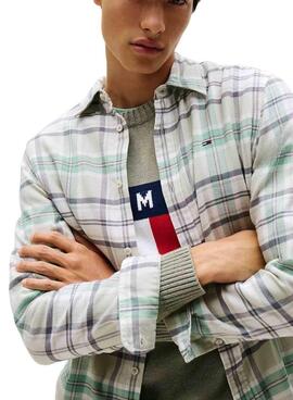 Tommy Jeans Flanellhemd in Grün für Herren.