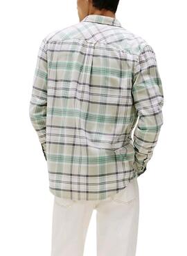 Tommy Jeans Flanellhemd in Grün für Herren.