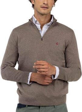 Pullover El Ganso Trucker-Kragen in Taupe für Herren