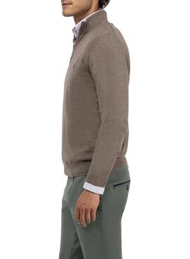Pullover El Ganso Trucker-Kragen in Taupe für Herren