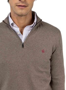 Pullover El Ganso Trucker-Kragen in Taupe für Herren