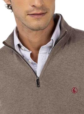 Pullover El Ganso Trucker-Kragen in Taupe für Herren