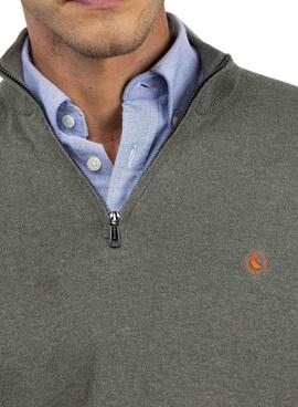Pullover El Ganso Truckerkragen grün für Herren.