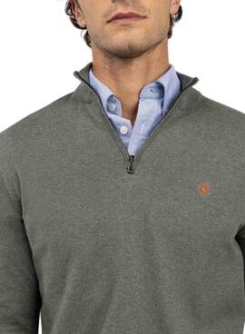 Pullover El Ganso Truckerkragen grün für Herren.