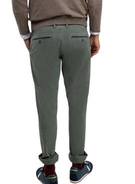 Chinohose El Ganso in Grün, Slim Fit für Herren.