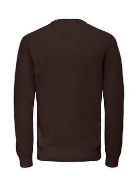 Pullover Only and Sons Kurt in Regular Fit, Braun, für Herren