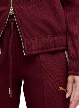 Sportjacke Puma T7 Relaxed Granat für Damen.