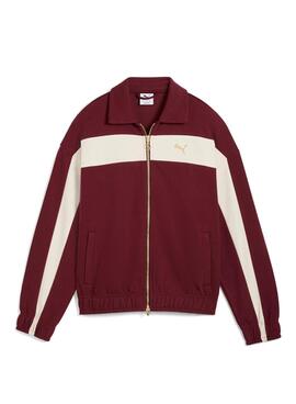 Sportjacke Puma T7 Relaxed Granat für Damen.