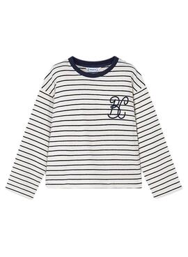 T-Shirt Mayoral gestreifte Marine für Mädchen