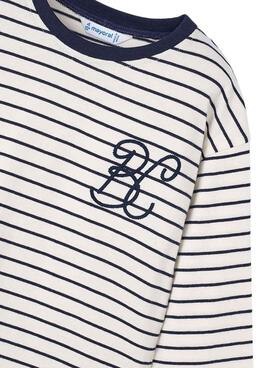 T-Shirt Mayoral gestreifte Marine für Mädchen