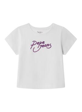 T-shirt Pepe Jeans Avani weiß für Mädchen.
