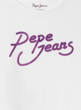 T-shirt Pepe Jeans Avani weiß für Mädchen.