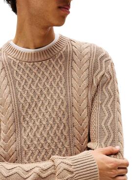 Tommy Jeans Kabelpullover in Beige für Herren.