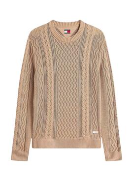 Tommy Jeans Kabelpullover in Beige für Herren.