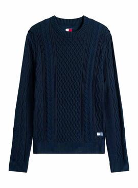 Pullover Tommy Jeans Cable in Marineblau für Herren