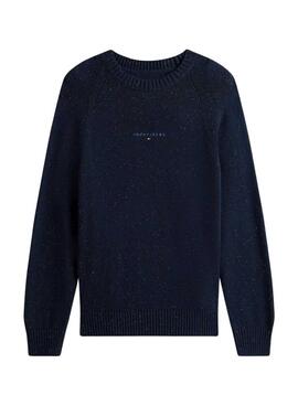 Tommy Jeans Slim Linear Logo Marineblau Jersey für Herren.