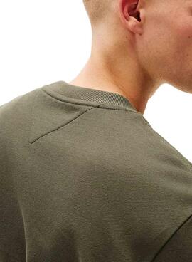 Sweatshirt Tommy Jeans Crew Flag in Grün für Herren.