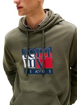Sweatshirt Tommy Jeans Flag grün für Männer