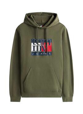 Sweatshirt Tommy Jeans Flag grün für Männer