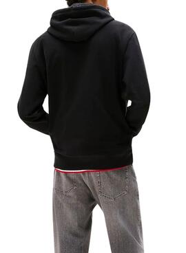 Sudadera Tommy Jeans Flag schwarz für Herren.