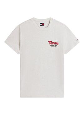 T-Shirt Tommy Jeans Font Play Grau für Herren