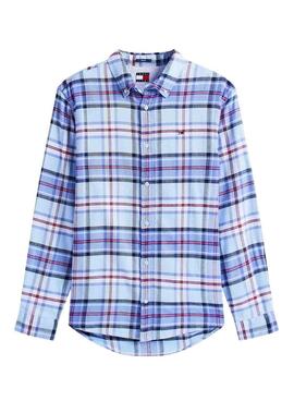 Hemd Tommy Jeans Flanell blau für Herren