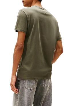 Grünes Tommy Jeans DNA T-Shirt für Herren