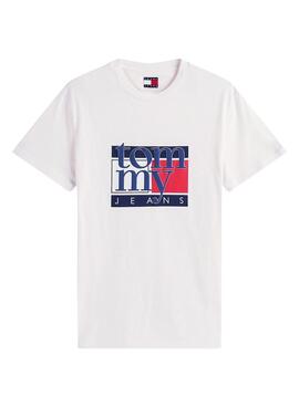 T-Shirt Tommy Jeans Flag in Weiß für Herren
