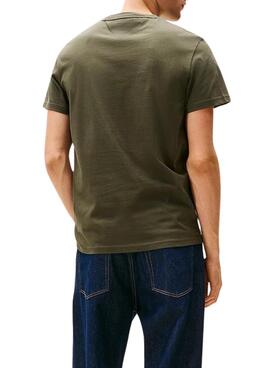 T-Shirt Tommy Jeans Flag Grün für Herren
