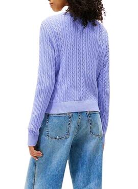 Tommy Jeans Cable-Strickpullover in Blau für Damen