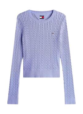 Tommy Jeans Cable-Strickpullover in Blau für Damen
