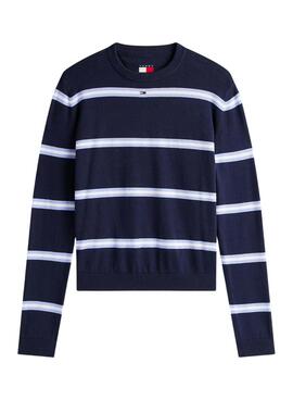 Tommy Jeans gestreifter Marineblauer Pullover für Damen