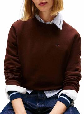 Tommy Jeans Flag Sweatshirt braun für Frauen