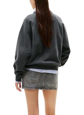 Tommy Jeans Boxy Leopard Graue Damen-Sweatshirt