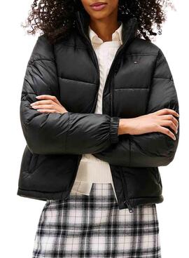Gepolsterte Jacke Tommy Jeans Hidden Hood schwarz für Damen