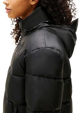 Gepolsterte Jacke Tommy Jeans Hidden Hood schwarz für Damen