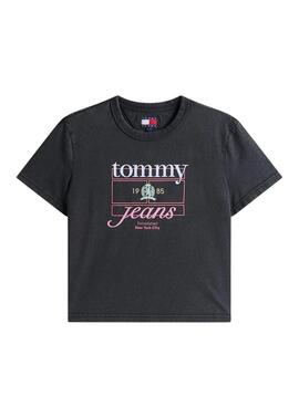 T-Shirt Tommy Jeans Crest Flag Schwarz für Damen