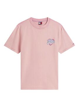 T-Shirt Tommy Jeans Heart Rosa für Damen