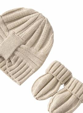 Set Mayoral Mütze und Fäustlinge in Beige für Babys
