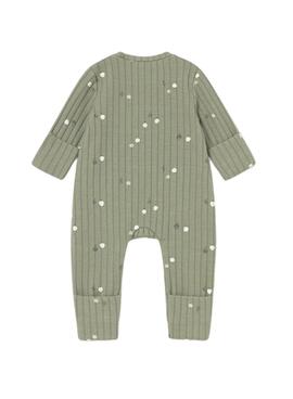 Schlafanzug Mayoral lang mit umklappbaren Füßen grün für Baby