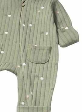 Schlafanzug Mayoral lang mit umklappbaren Füßen grün für Baby