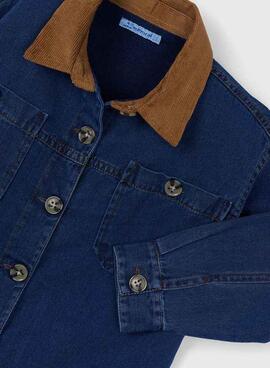 Overshirt Mayoral dunkle Denim für Mädchen und Jungen.